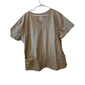 Dickies Scrub Top 3xl Womens Plus Size Medical Office Hospital V Neck Tan